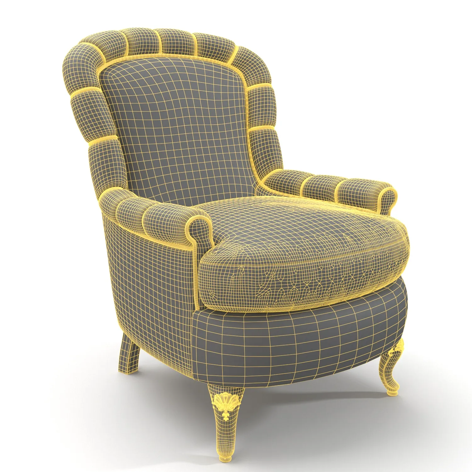 Brunschwig and Fils Plaid Club Arm Chair PBR 3D Model_07